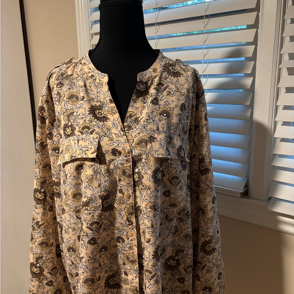 Calvin Klein Beige Floral Shirt
